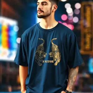 AUSK Men Graphic Print Loose Fit Round-Neck T-Shirt